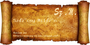 Szécsy Milán névjegykártya
